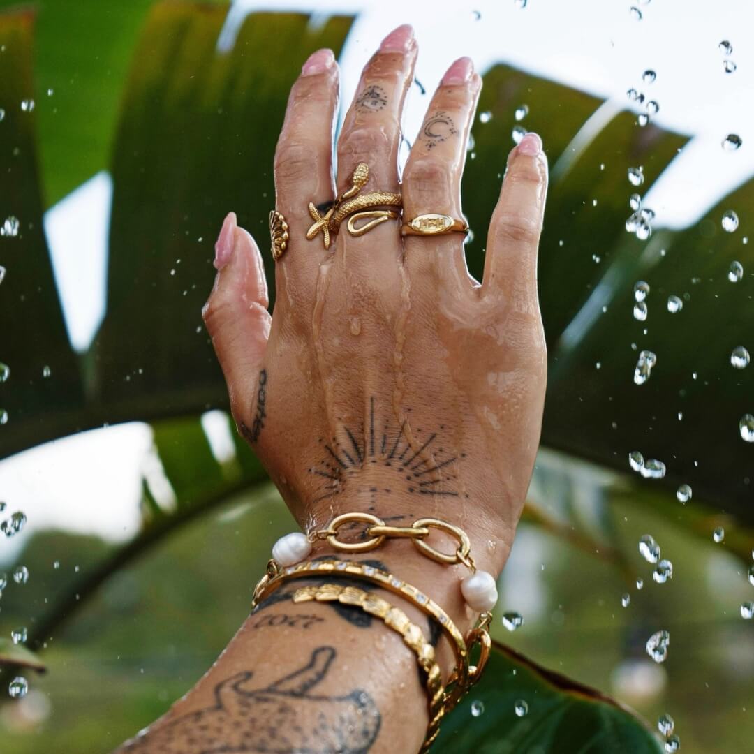 Anillo Océano (Chapado en Oro)