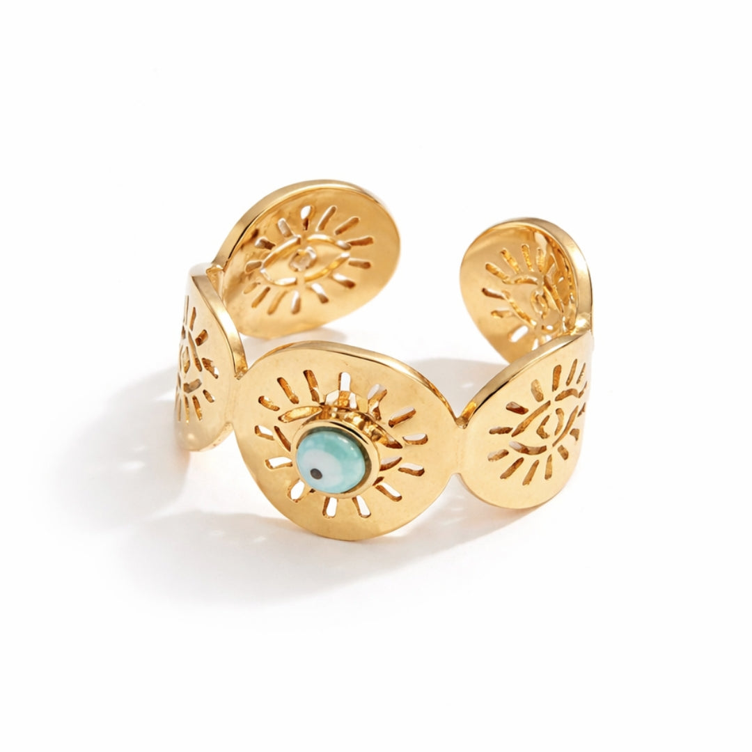 Anillo Ojo Turco Hera (Chapado en Oro 18K)