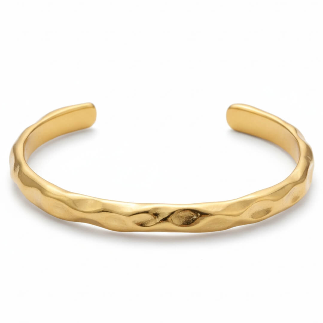 Brazalete Torino Textura Martillada (Chapado en Oro 18K)