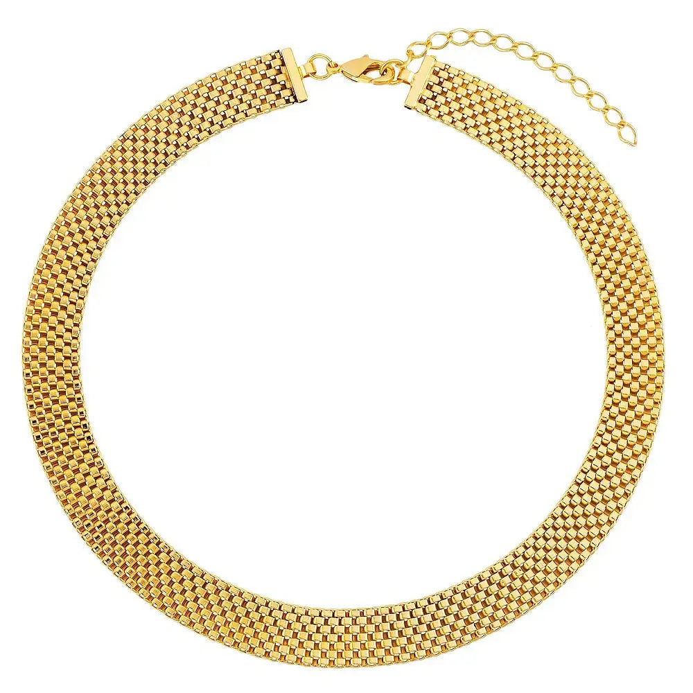 Collar Choker de Malla Elegante (Chapado en Oro)