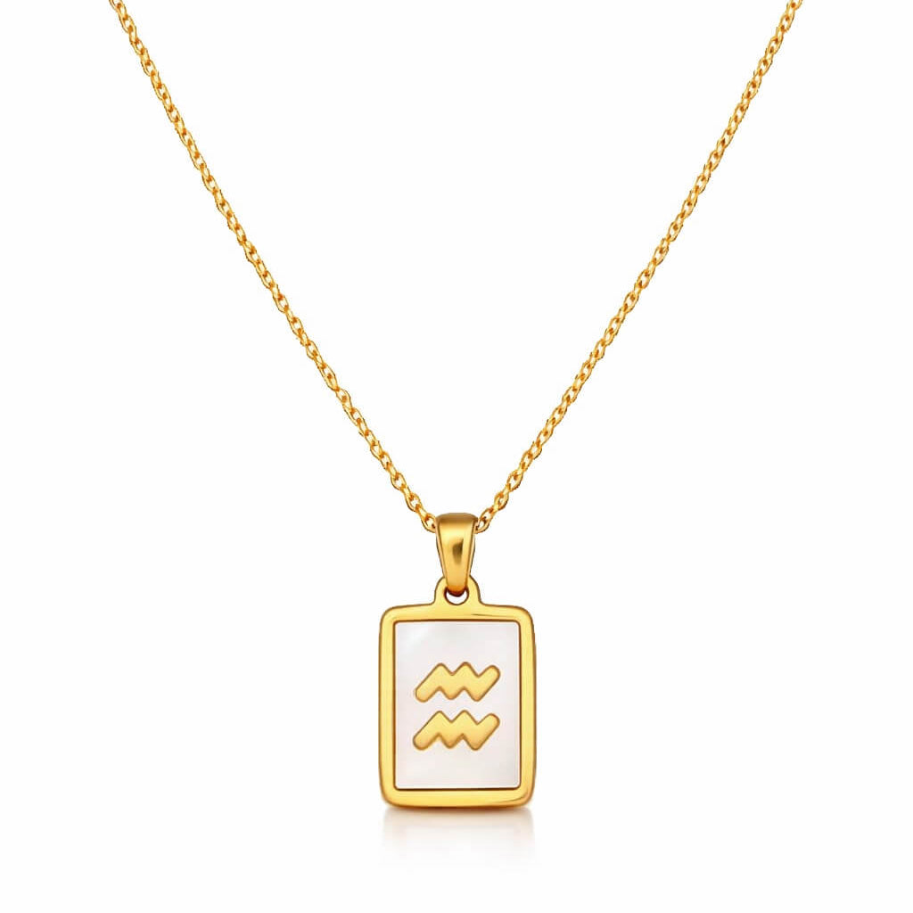Colección de Collares Signos del Zodiaco Perlado (Chapado en Oro 18K)