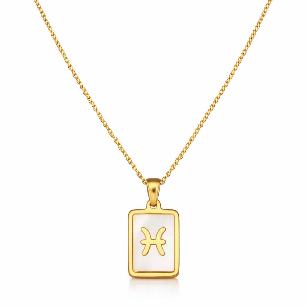 Colección de Collares Signos del Zodiaco Perlado (Chapado en Oro 18K)