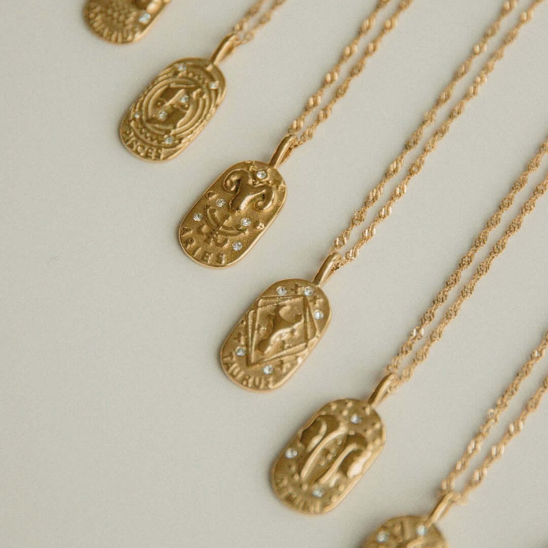 Collar Zodíaco Cadena Trenzada (Chapado en Oro 18K)