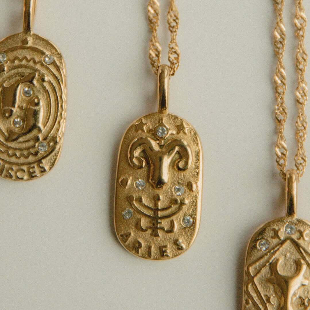 Collar Zodíaco Cadena Trenzada (Chapado en Oro 18K)