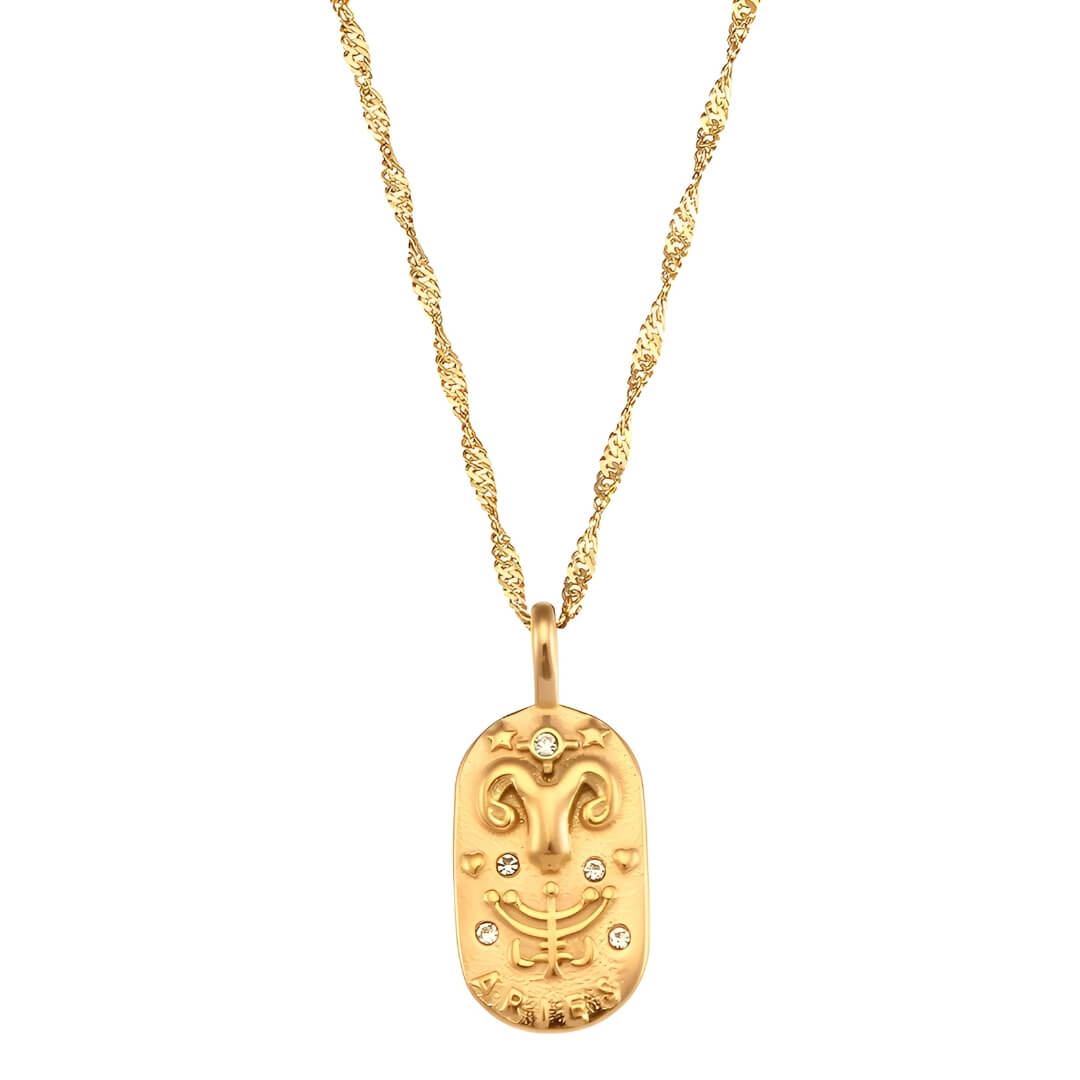 Collar Zodíaco Cadena Trenzada (Chapado en Oro 18K)