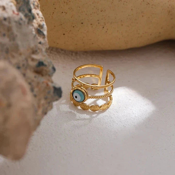 Anillo Ojo Turco Afrodita (Chapado en Oro 18K)