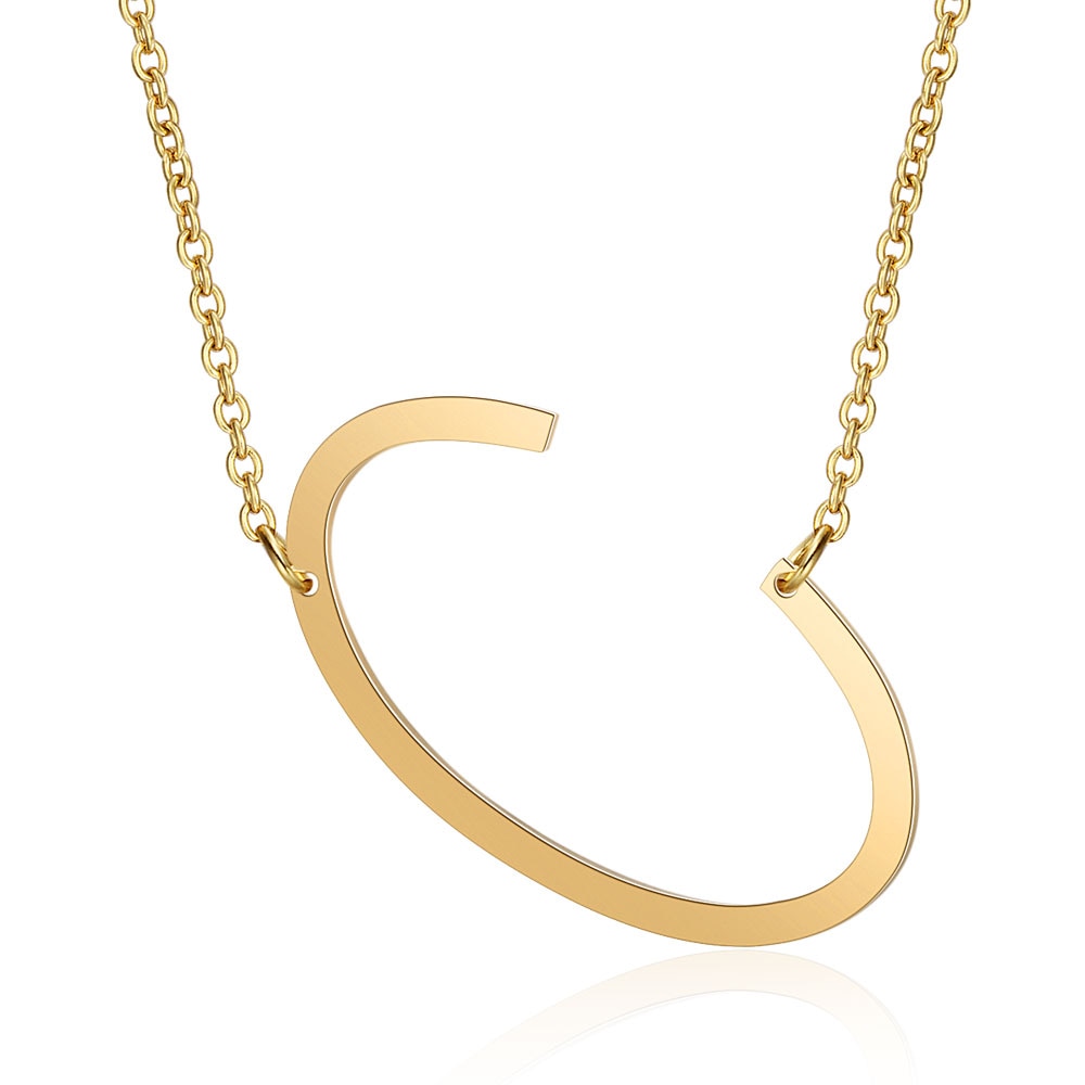 Collar Letra Inicial Grande (Chapado en Oro 18K)
