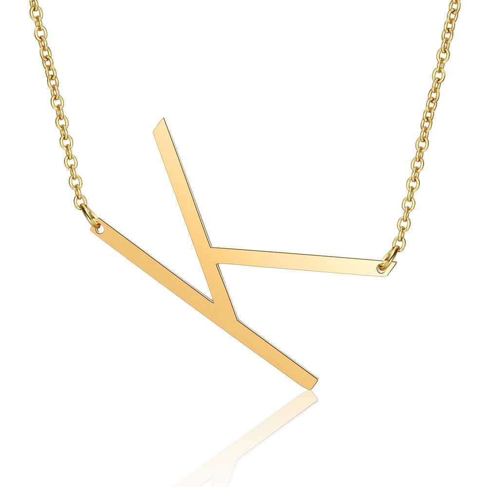 Collar Letra Inicial Grande (Chapado en Oro 18K)