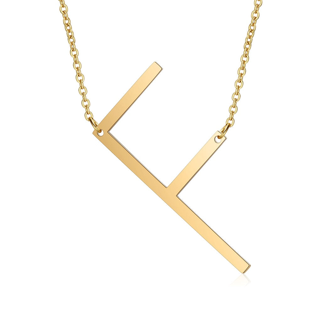 Collar Letra Inicial Grande (Chapado en Oro 18K)