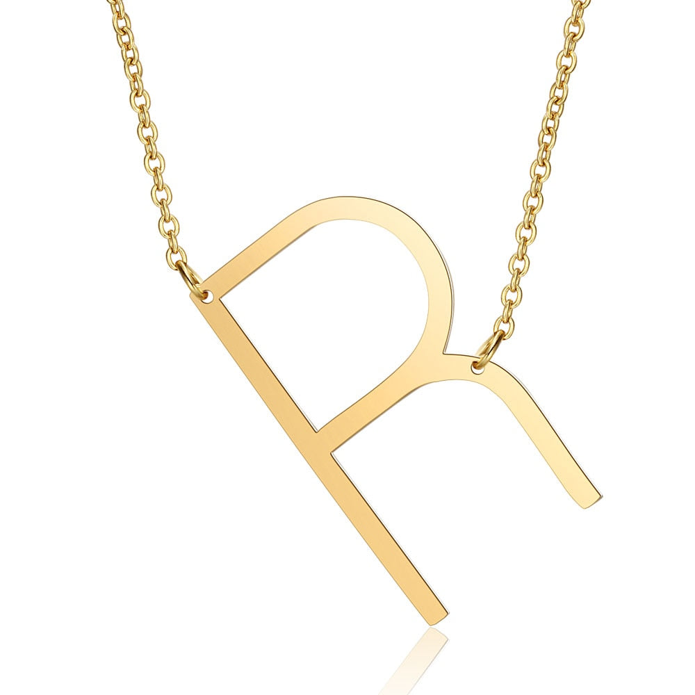 Collar Letra Inicial Grande (Chapado en Oro 18K)