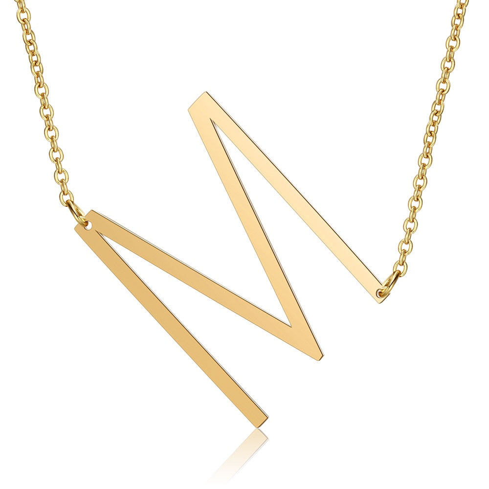 Collar Letra Inicial Grande (Chapado en Oro 18K)