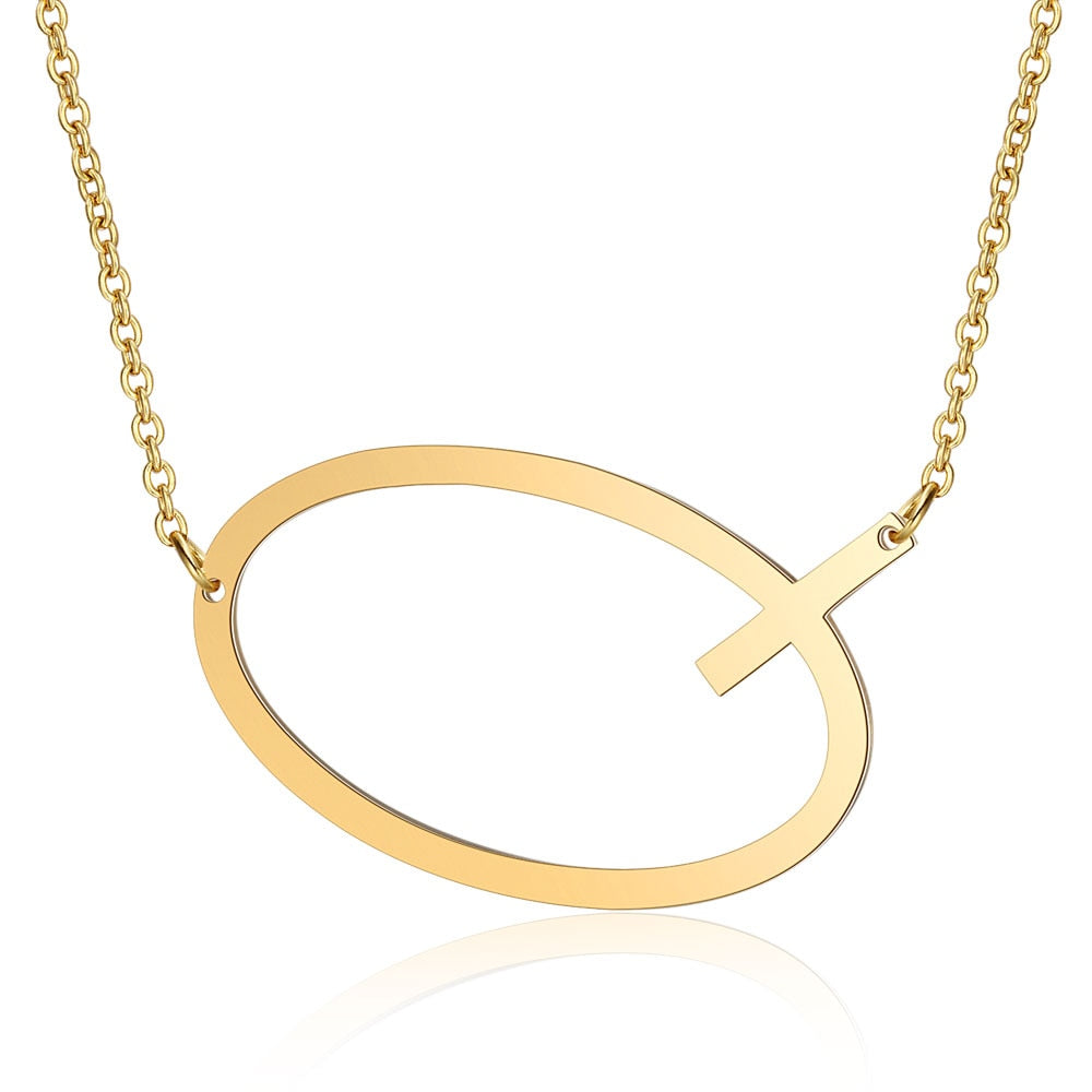 Collar Letra Inicial Grande (Chapado en Oro 18K)
