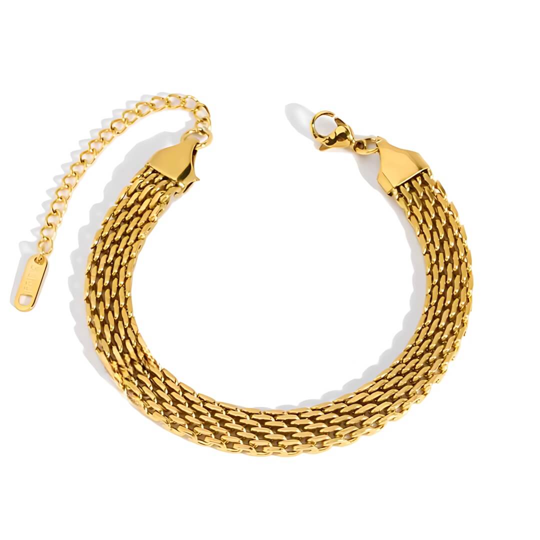 Pulsera Malla Elegante (Chapado en Oro)