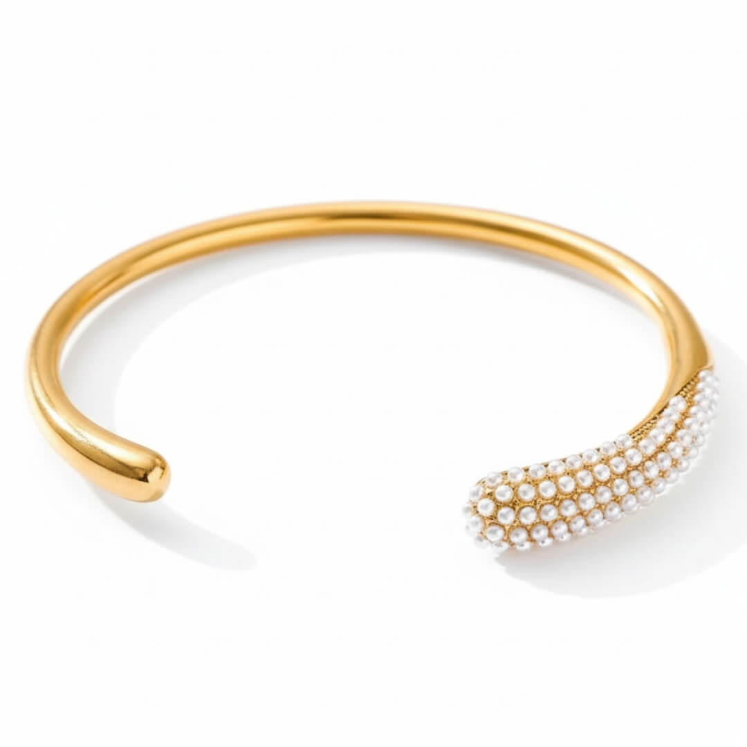 Pulsera Spike Perlas (Chapado en Oro 18K)