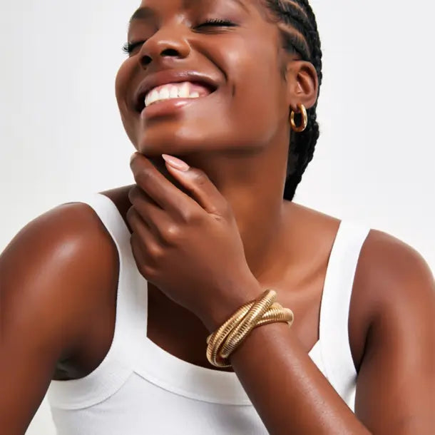 Pulsera Stravaganza Malla (Chapado en Oro 18K)