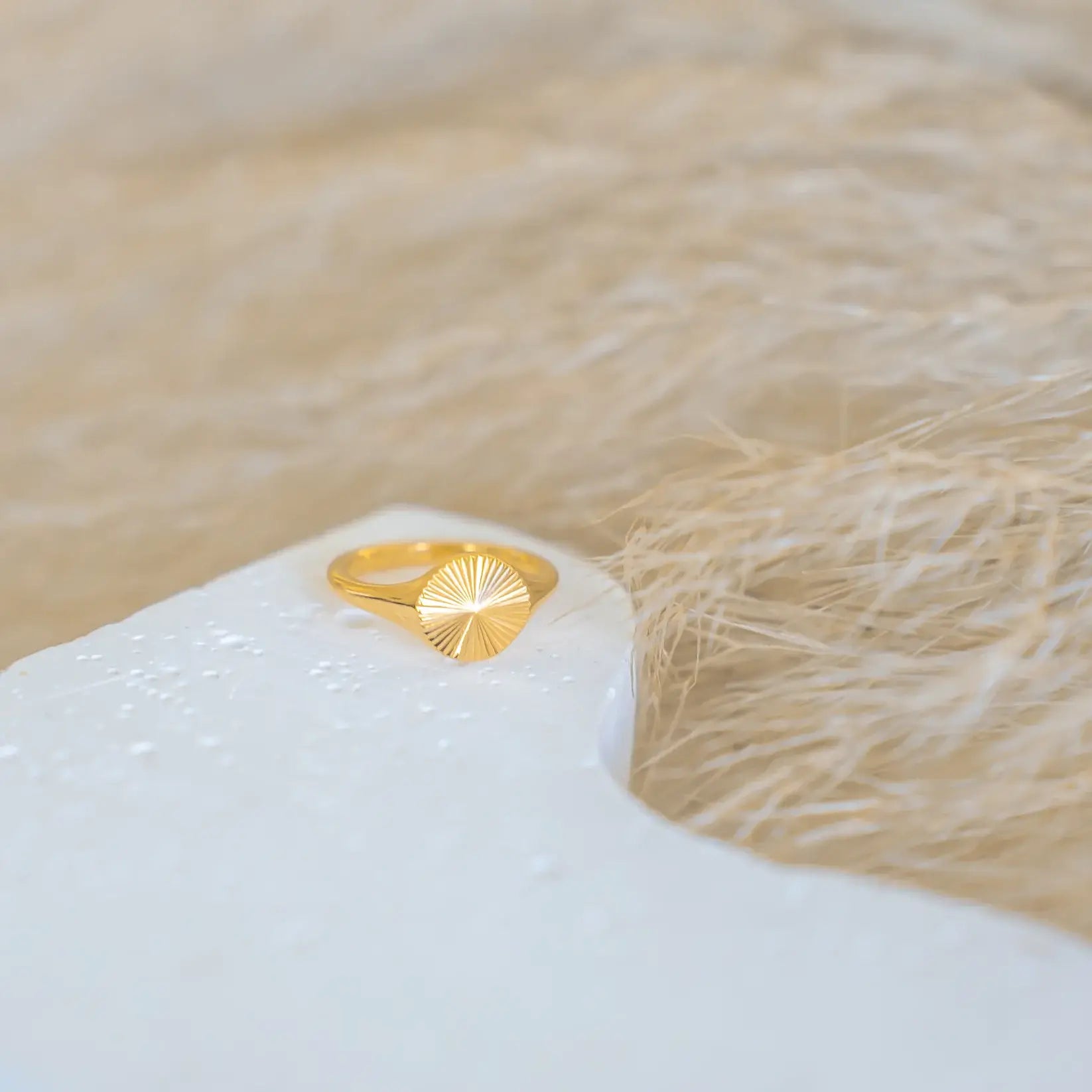 Anillo Sol Radiante Minimalista (Chapado en Oro)