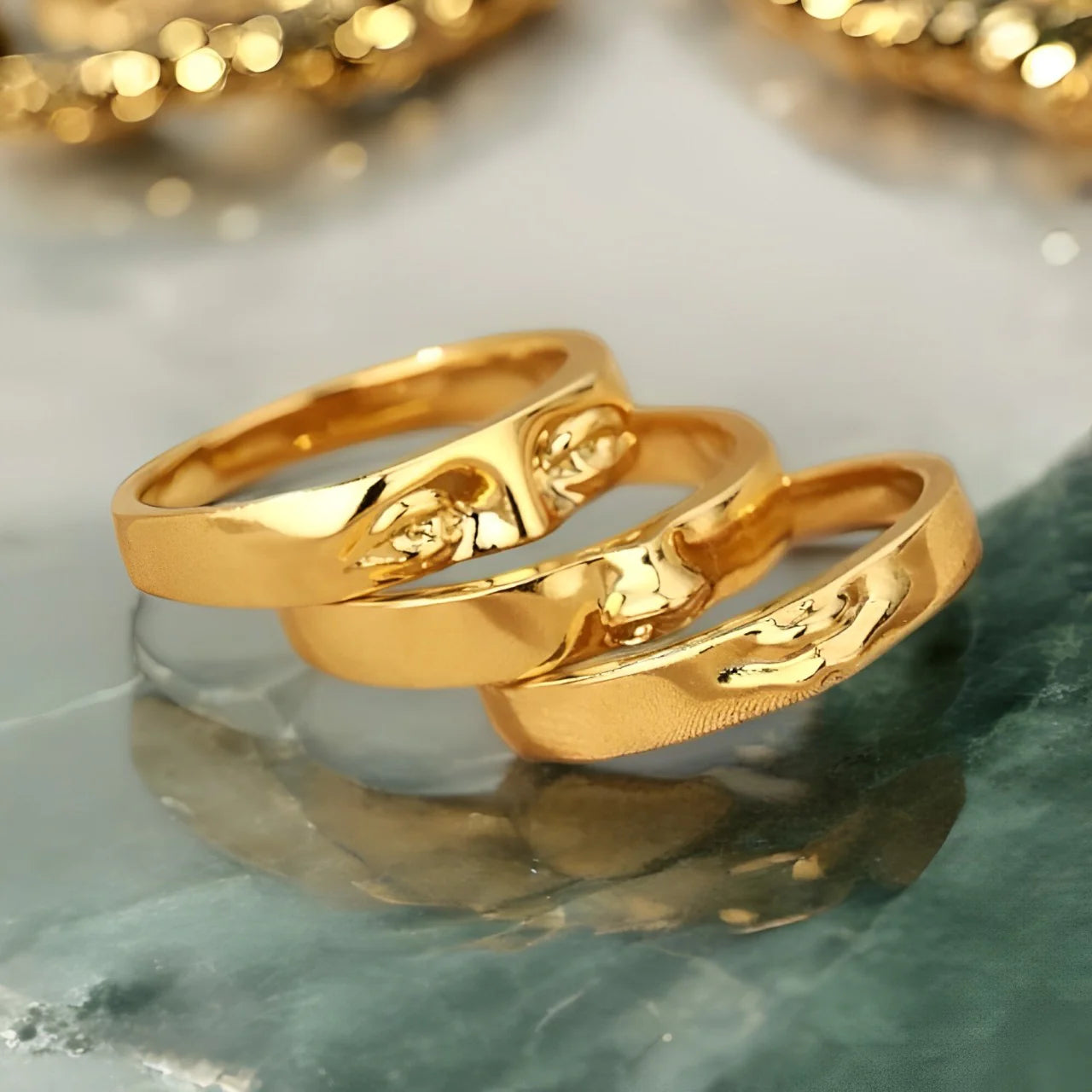Set de Anillos Visage (Chapado en Oro 18K)