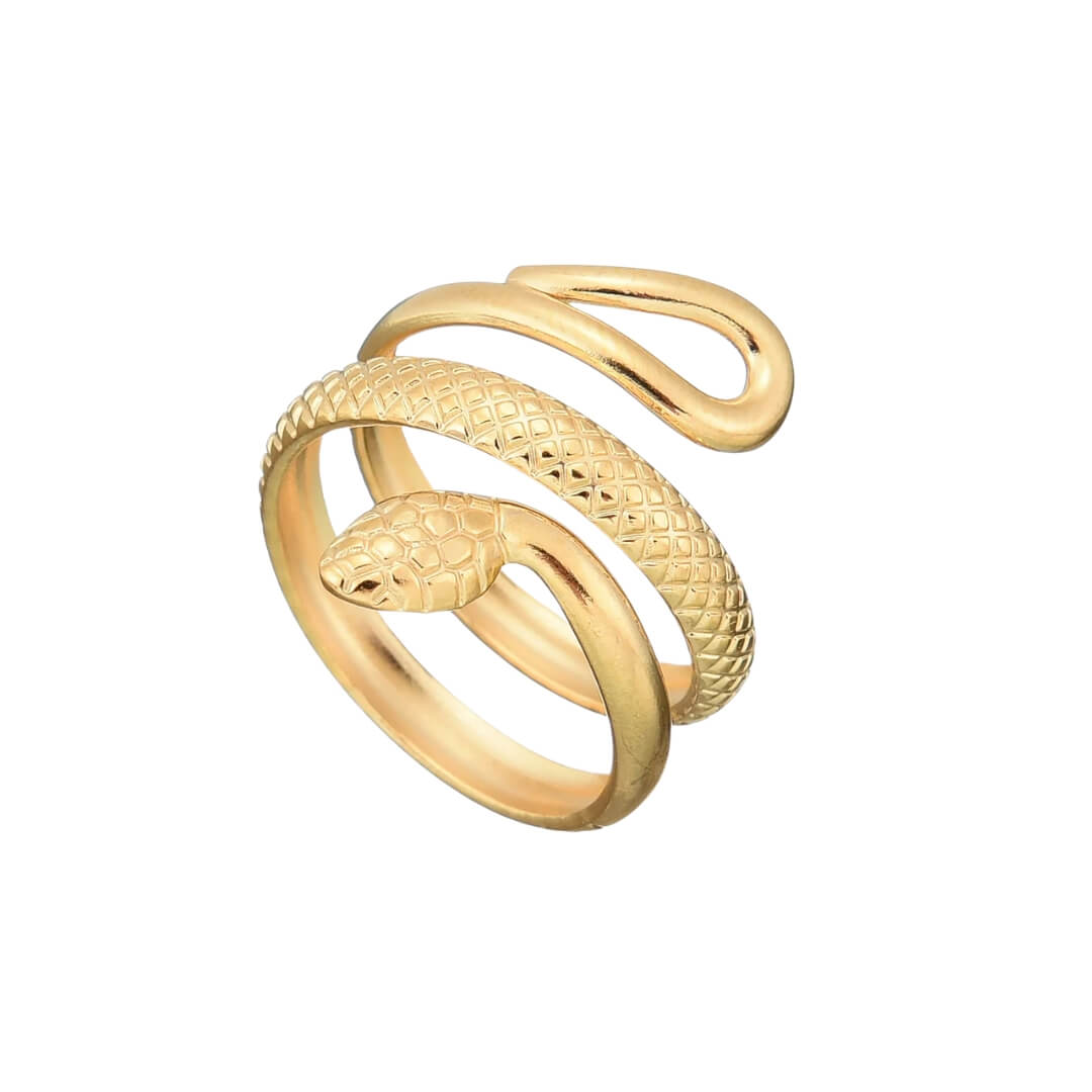 Anillo Serpiente (Chapado en Oro)