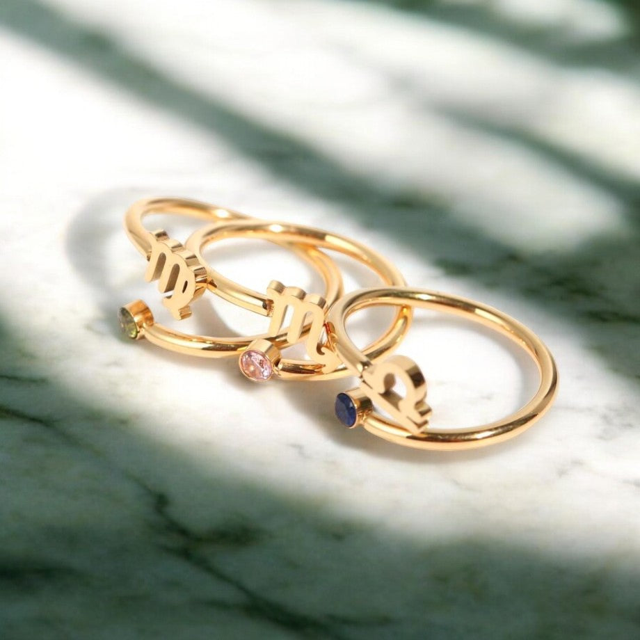 Anillo Zodíaco (Chapado en Oro 18K)