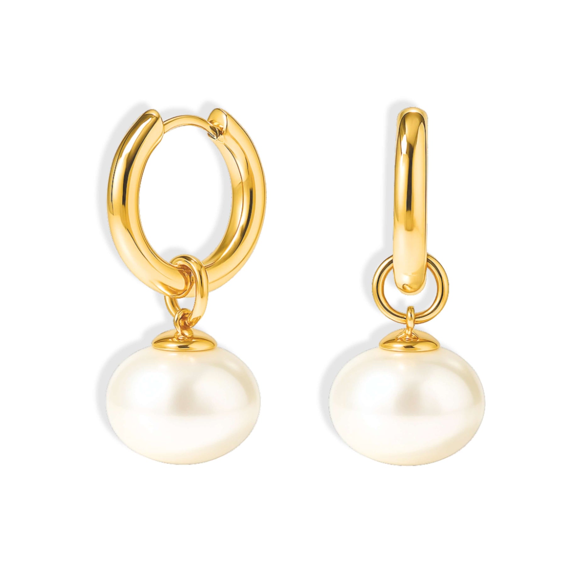 Arete Emma Perla Minimalista (Chapados en Oro 18K)