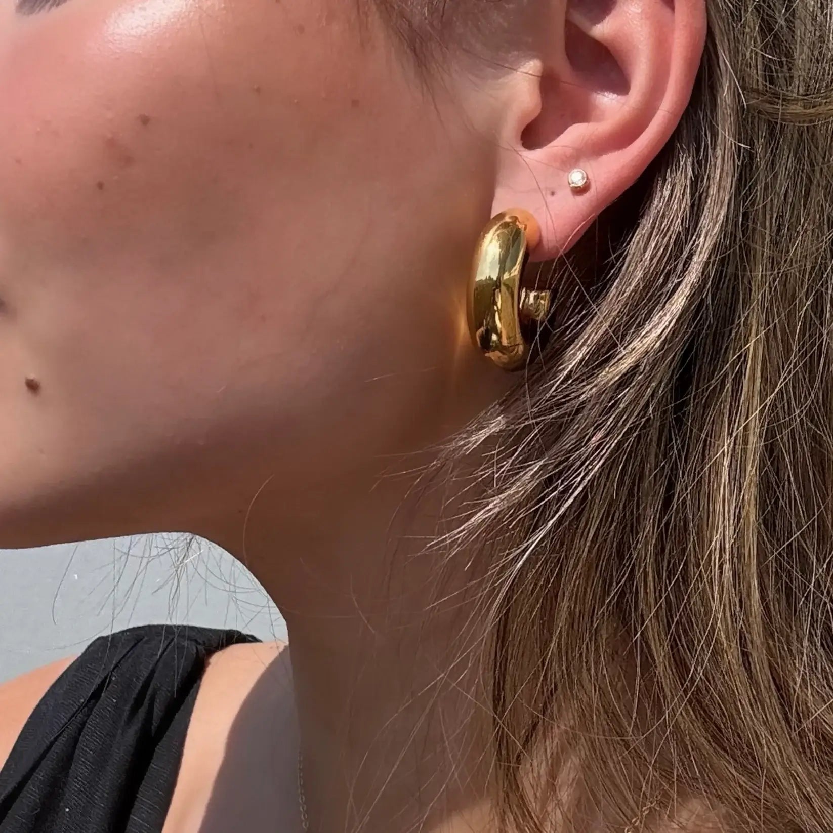 Pendiente Aro Chunky (Chapado en Oro)