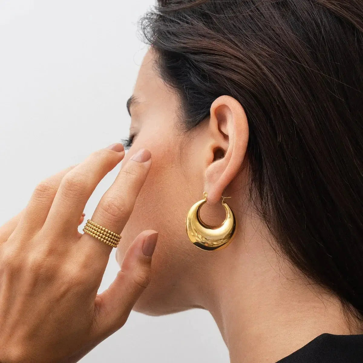 Arete en Aro Bold Nolita (Chapado en Oro 18K)