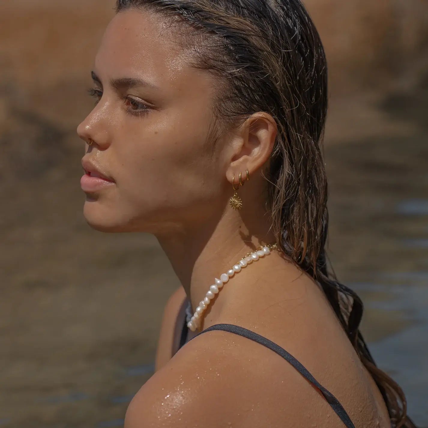 Aretes Sol de Mayo (Chapado en Oro 18K)