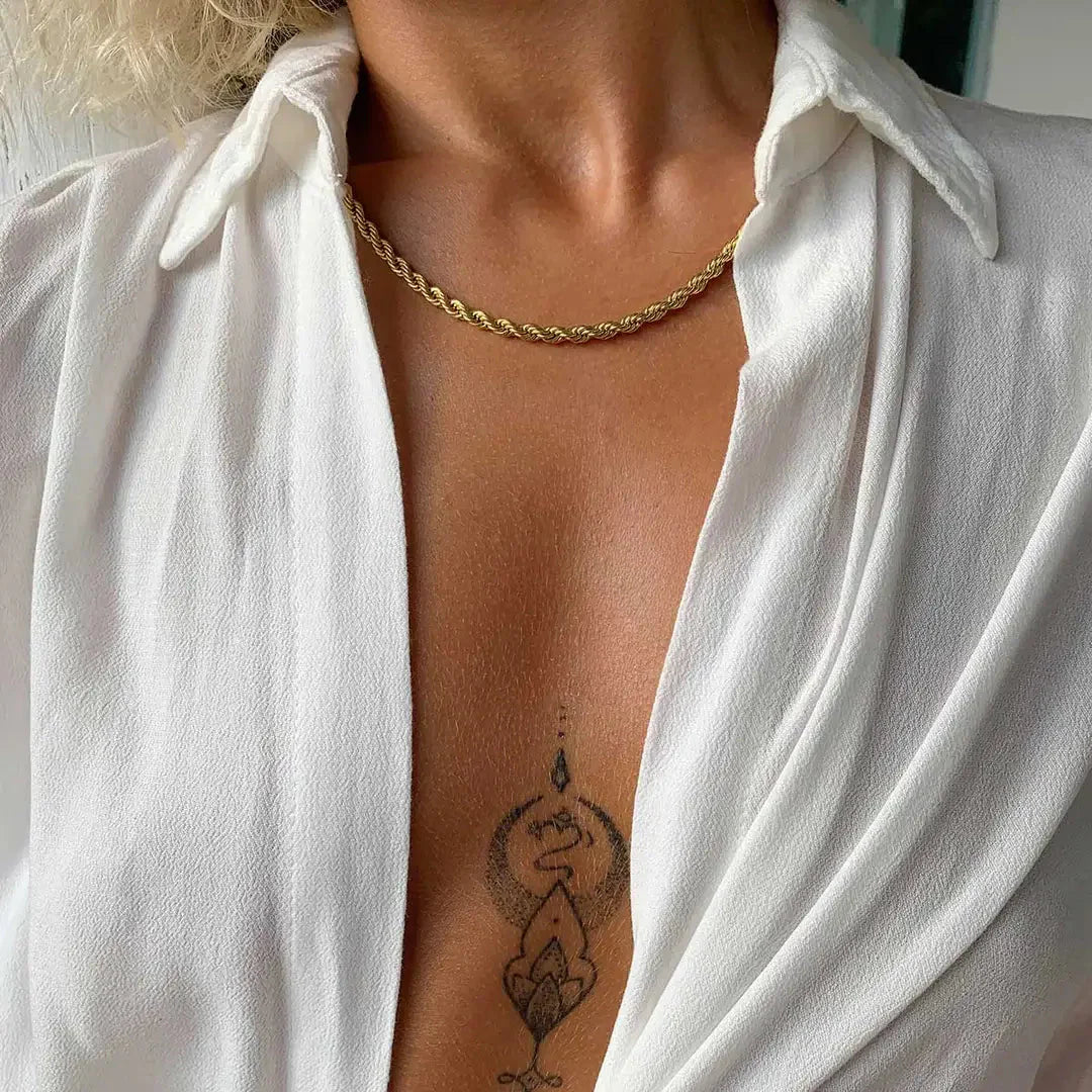 Collar Cuerda (Chapado en Oro)