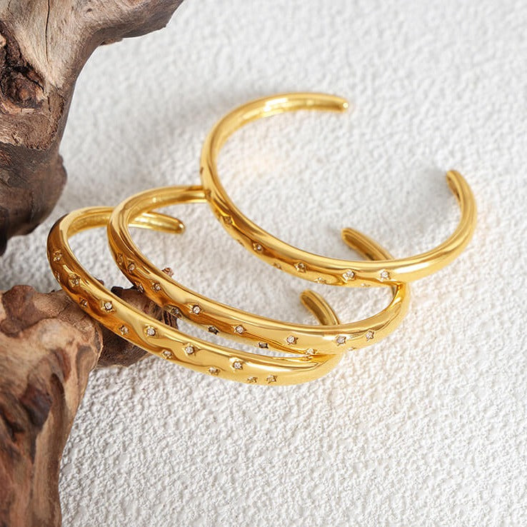 Brazalete Stella de Circonia (Chapado en Oro 18K)