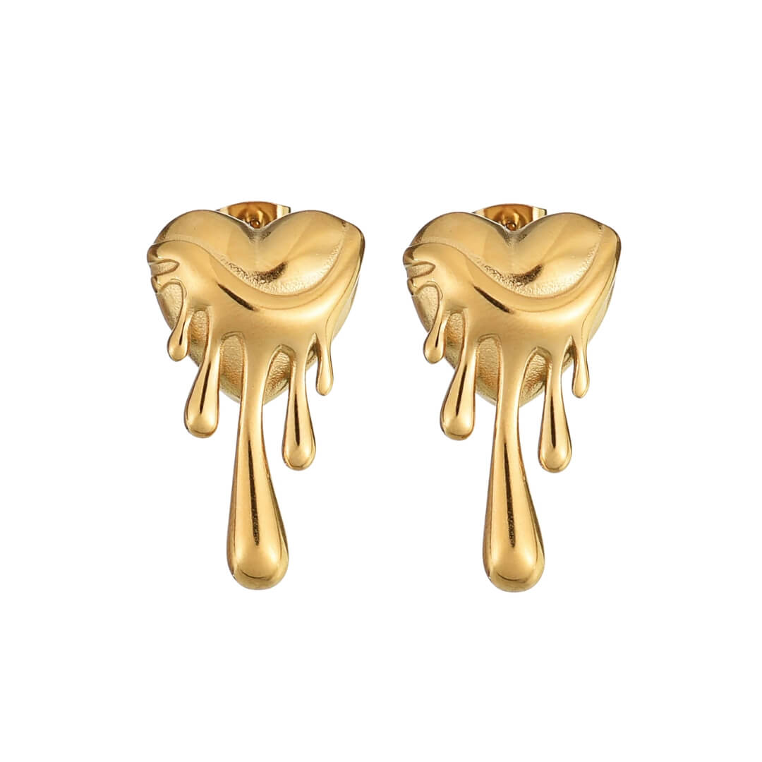 Pendientes Corazón Derretido (Chapado en Oro)