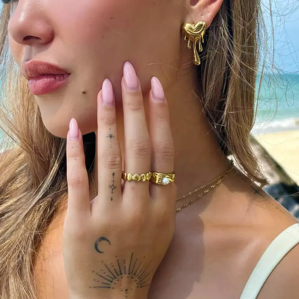 Pendientes Corazón Derretido (Chapado en Oro)