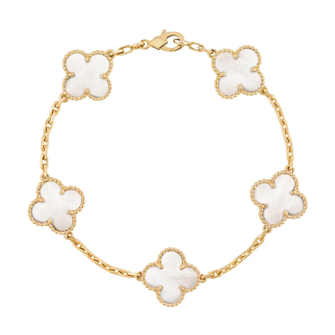 Pulsera Vintage 5 Tréboles (Chapado en Oro)