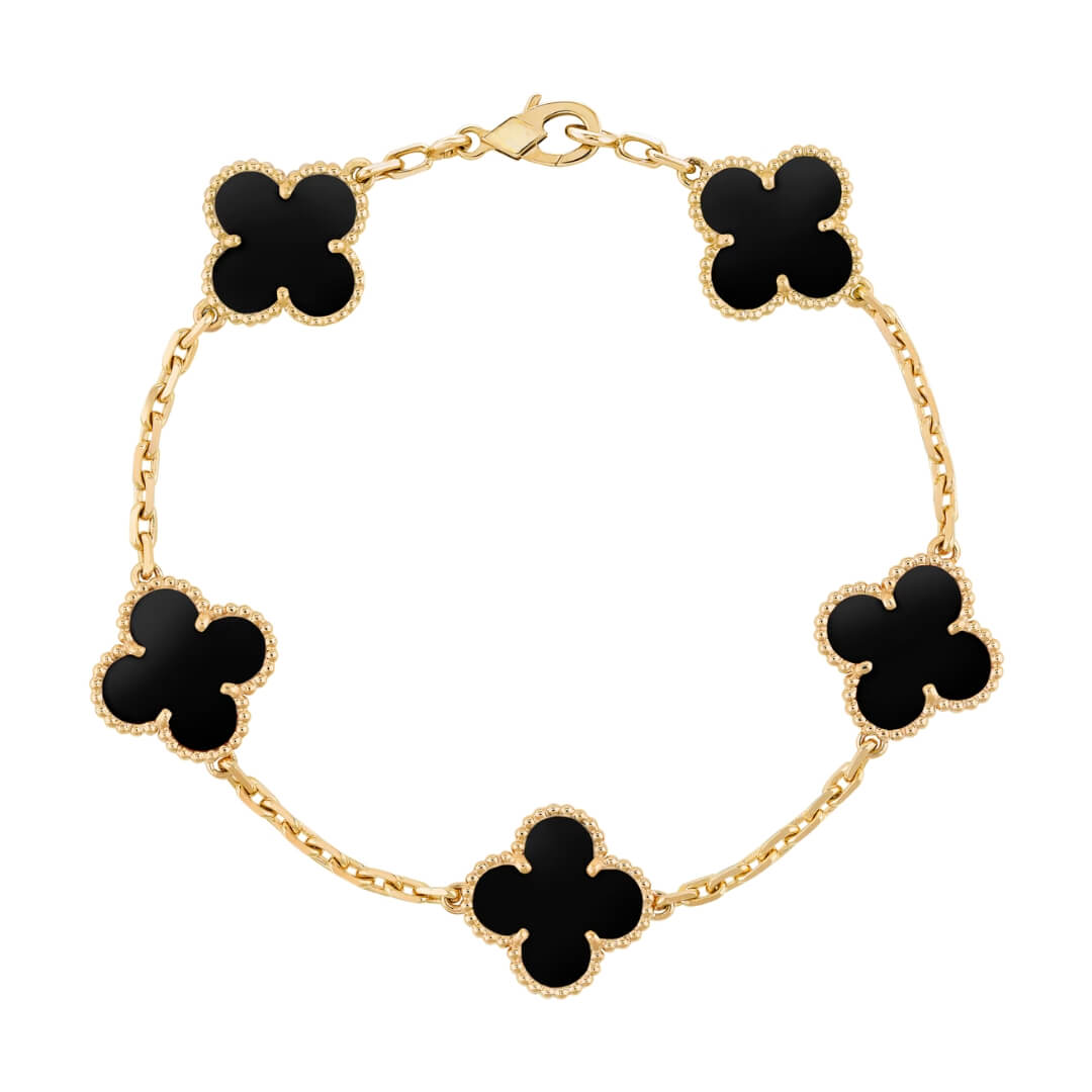 Pulsera Vintage 5 Tréboles (Chapado en Oro)