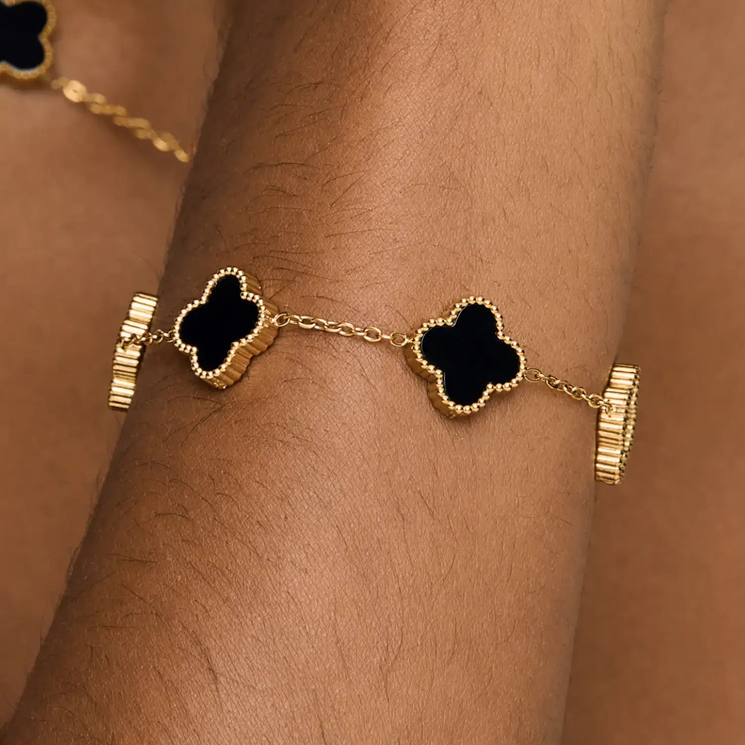 Pulsera Vintage 5 Tréboles (Chapado en Oro)