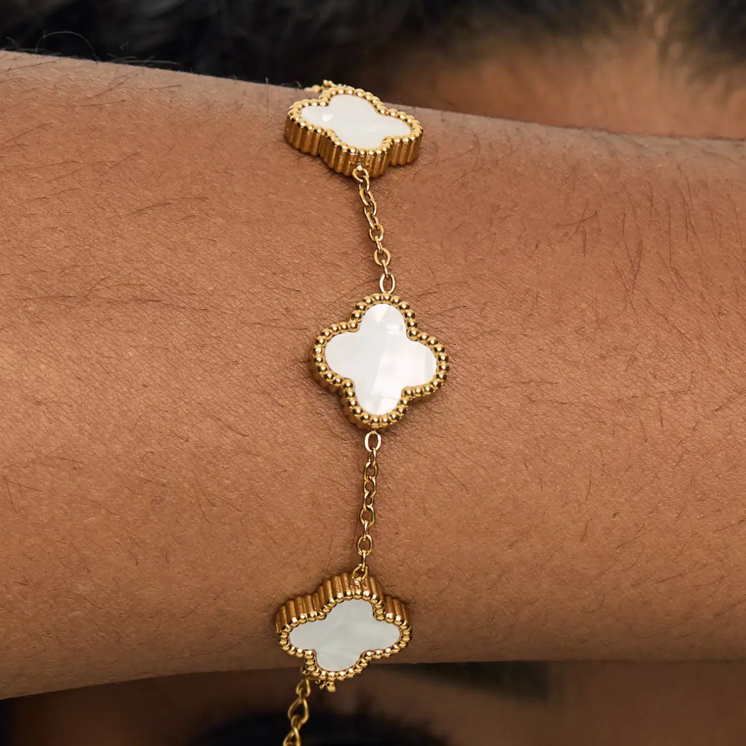 Pulsera Vintage 5 Tréboles (Chapado en Oro)