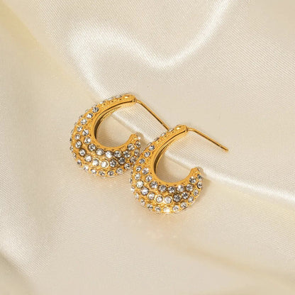 Arete en Aro Medio con Perlas Harmony (Chapado en Oro 18K)
