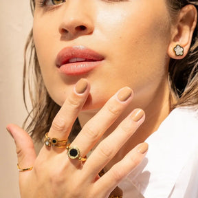 Anillo Giratorio con Números Romanos (Chapado en Oro)