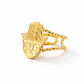 Anillo Mano de Fátima Hamsá (Chapado en Oro 18K)