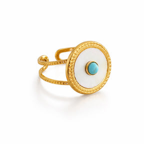 Anillo Ojo Turco Gaia (Chapado en Oro 18K)