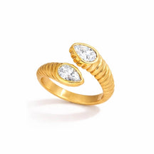 Anillo Snake Ajustable con Circonia (Chapado en Oro 18K)