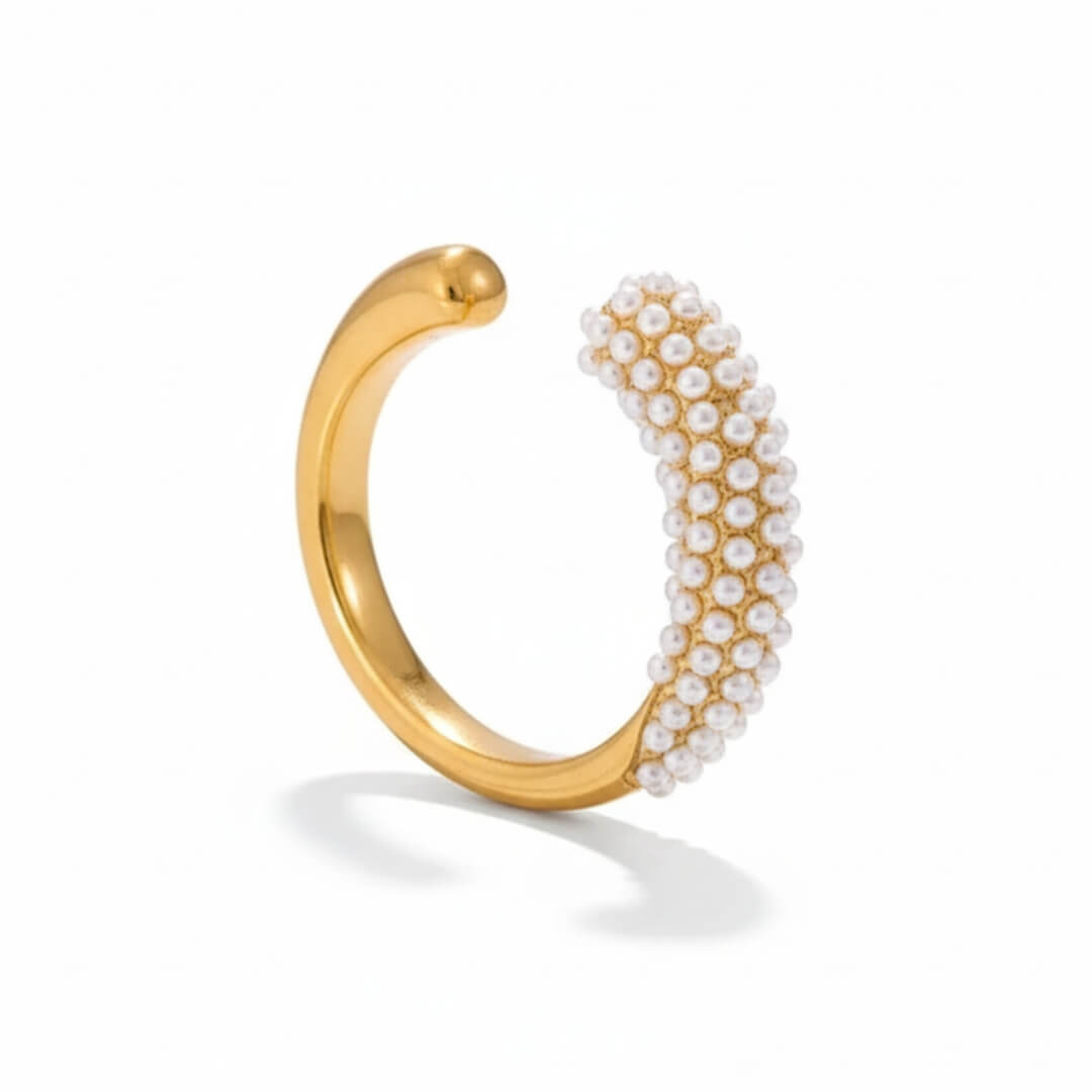 Anillo Spike con Perlas Ajustable (Chapado en Oro 18K)