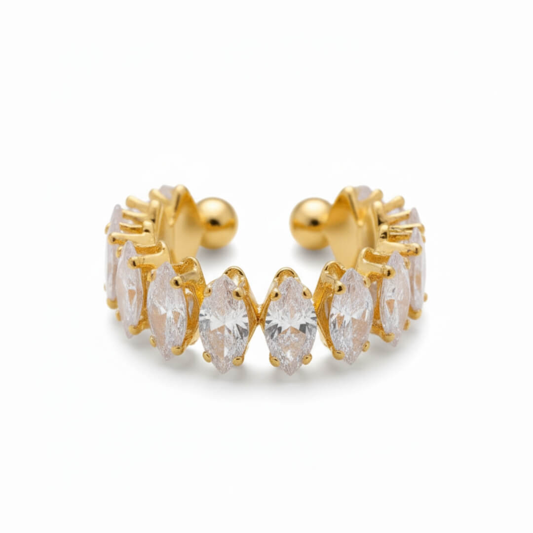 Anillo Vicenza con Corona de Circonia Marquise (Chapado en Oro 18K)