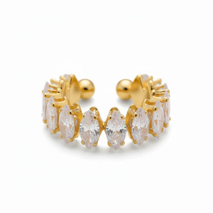 Anillo Vicenza con Corona de Circonia Marquise (Chapado en Oro 18K)