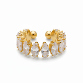 Anillo Vicenza con Corona de Circonia Marquise (Chapado en Oro 18K)