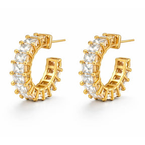 Arete Aro Serena Circonia (Chapado en Oro 18K)