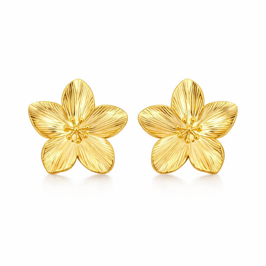 Arete Flor de Cerezo (Chapado en Oro 18K)