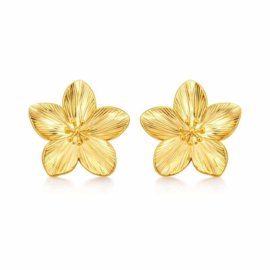 Arete Flor de Cerezo (Banhado a Ouro 18K)