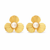 Arete Flor de Perla (Chapado en Oro 18K)