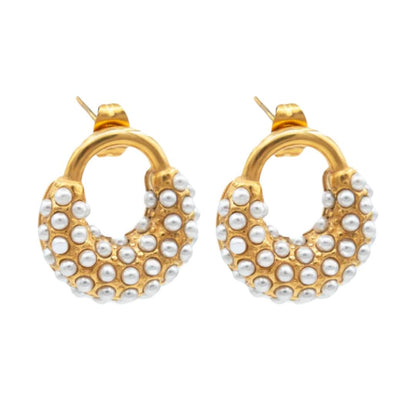 Arete Spike Perla (Chapado en Oro 18K)
