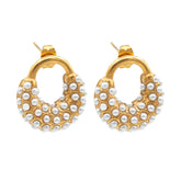 Arete Spike Perla (Chapado en Oro 18K)